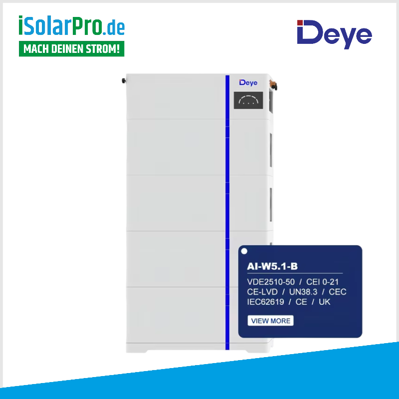 isularpro.comye AI-W5.1-B Hochvolt-Energiespeicher im Marken-Bannerdesign für Photovoltaik-Systeme
