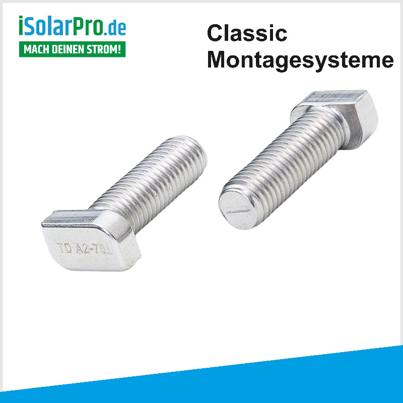 Hammerkopfschraube Classic M10x25mm für Montageprofil 40x40mm