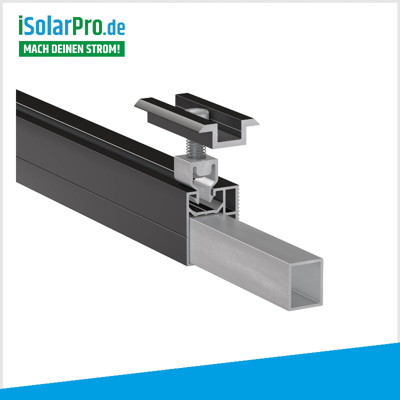 ISOLARPRO PREMIUM Mittelklemme schwarz Klickfix 30-35mm für Solarmodule, Photovoltaik PV Montage
ISOLARPRO PREMIUM Mittelklemme schwarz ALU Klickfix 35mm für Solarmodule, Photovoltaik PV Montage
