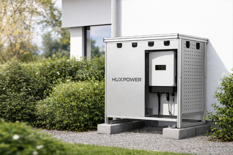 Wechselrichterunterstand L Aluminium für PV Montiert