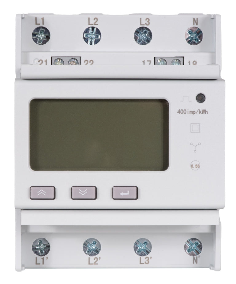 iSolarPro ADL400 Smartmeter Vorderansicht mit Schraubklemmen für Photovoltaik-Systeme