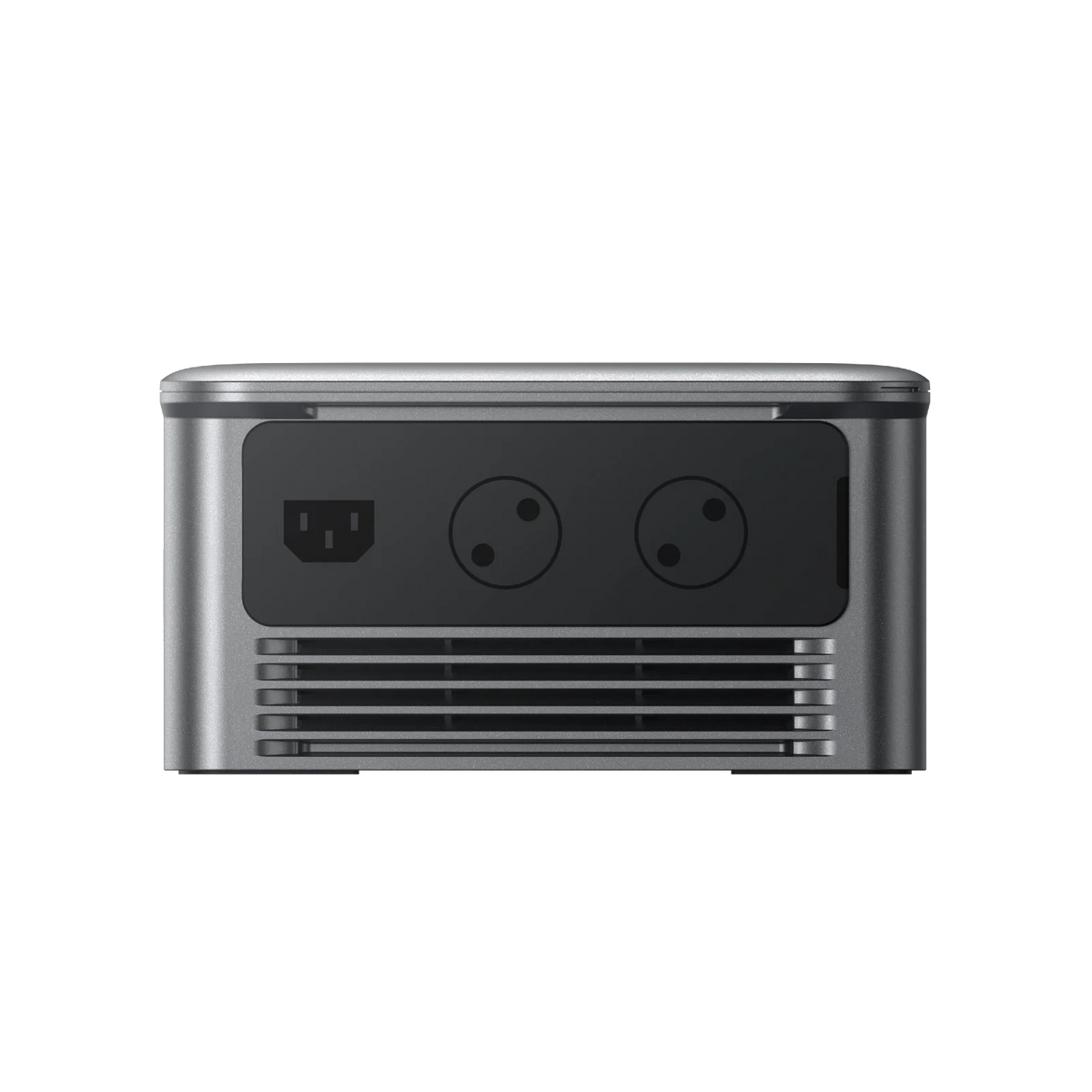 iSolarPro Zendure SuperBase V1500 Steckdosen-Seitenansicht in freigestellter Vorderansicht für Photovoltaik-Systeme