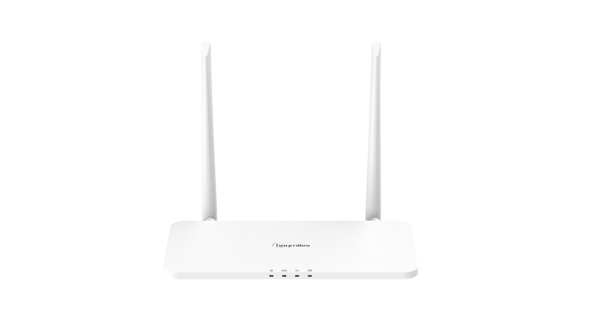 iSolarPro Hoymiles DTU-Pro-S Datenlogger Gateway Frontansicht weiß transparent für Photovoltaik-Systeme