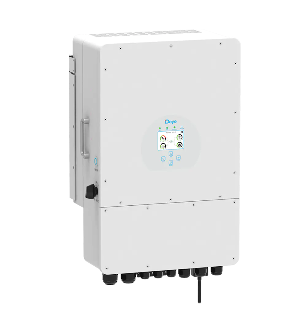 isularpro.comye Hybrid 12kW Wechselrichter Frontansicht weiß transparent für Photovoltaik-Systeme
