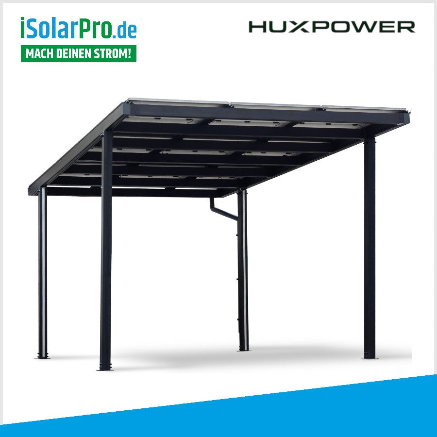 HUX-POWER® Solar-Carport Single · 1 Stellplatz · 5280*3030*3390 mm · Aluminiumkonstruktion bis 9 Solarmodule (ohne Solarmodule)