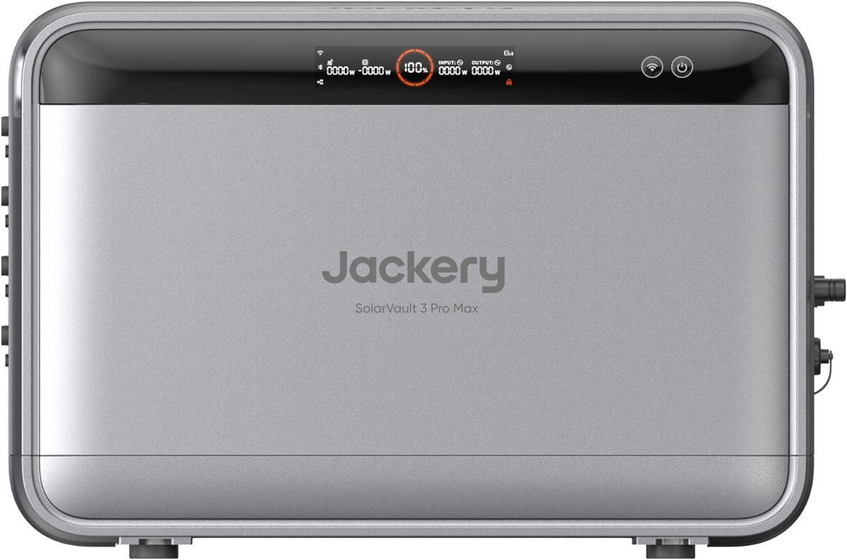 Jackery SolarVault 3 Pro Max Energiespeicher mit digitaler Anzeige vorne