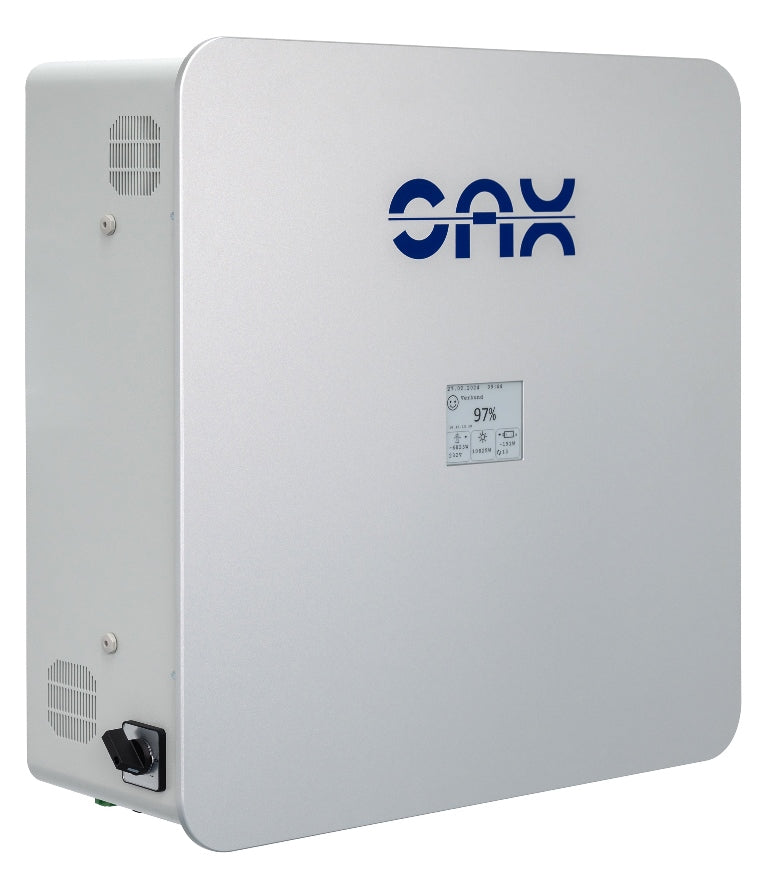 iSolarPro SAX PrimoPlus Energiespeicher in freigestellter Schrägansicht mit linker Seitenansicht für Photovoltaik-Systeme
