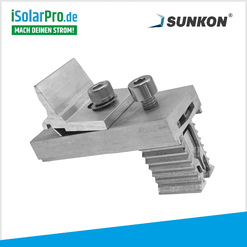 SUNKON Unterkonstruktion KOMPLETTSET für 9x PV-Module in Reihe Hochkant Ziegeldach