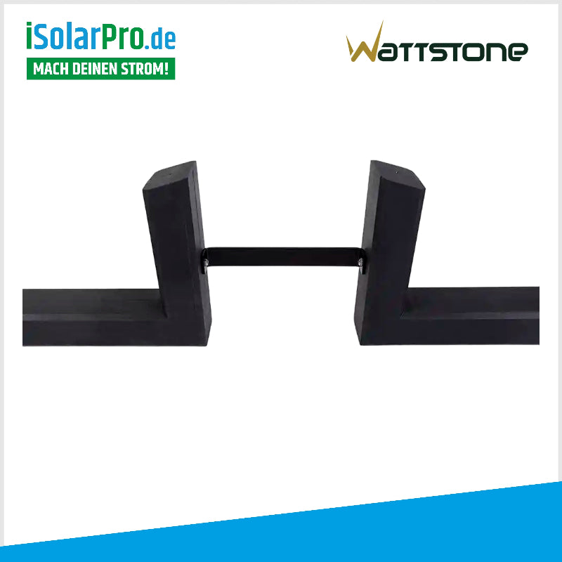 WATTSTONE 10° PV-Aufständerung für 2-PV Module im Ost-West Aufbau inkl. Klemmen und Bautenschutzmatten