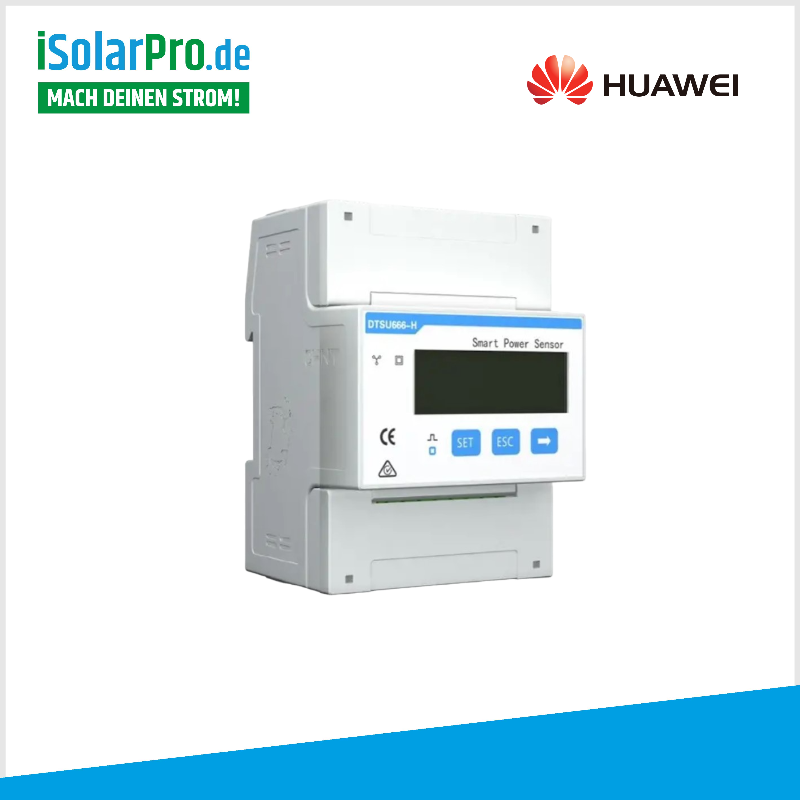 iSolarPro Huawei Smart Power Sensor DTSU666-H Schrägansicht für Photovoltaik-Systeme