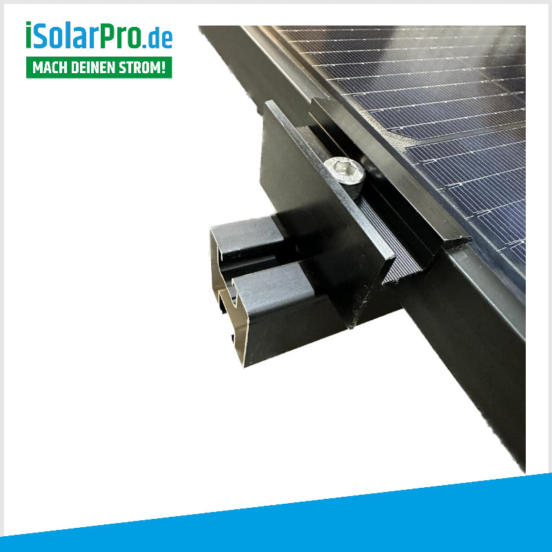 ISOLARPRO Dachmontage-Set für 4x Solarmodule 30mm Hochkant 1-reihige Verlegung, Ziegeldach / Balkonkraftwerk