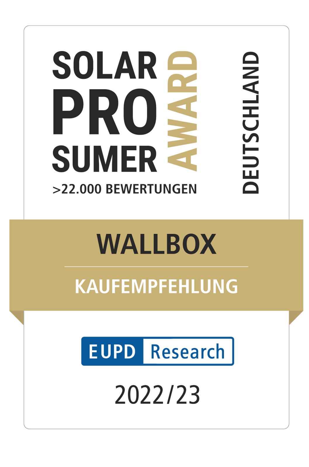 iSolarPro Wallbox Solar Prosumer Award Deutschland Kaufempfehlung Auszeichnung Infografik für Photovoltaik-Systeme