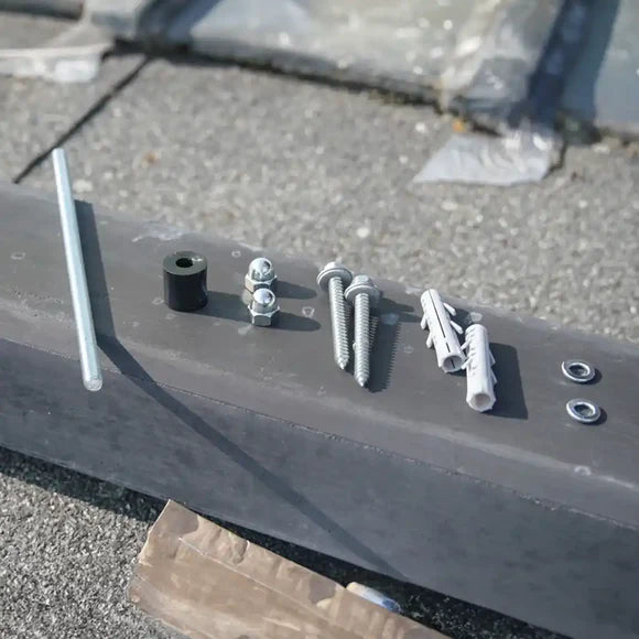 iSolarPro Wattstone Ost-West-Verbindungs-Set Installationszubehör mit Schrauben, Dübeln, Muttern und Gewindestange für die PV-Montage