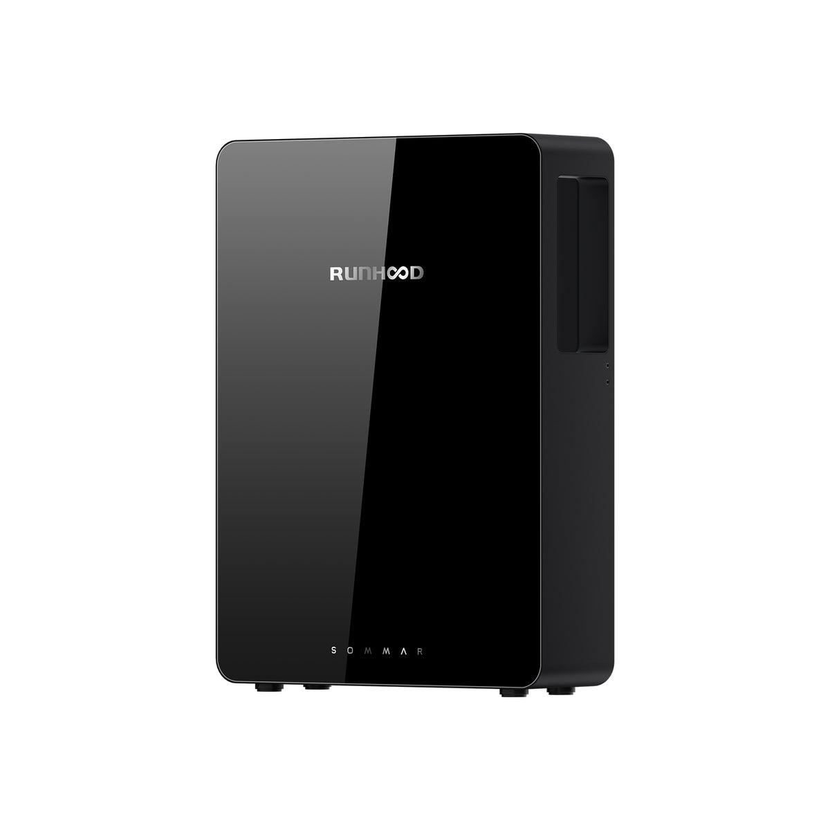 iSolarPro RUNHOOD Tragbare Powerstation Perspektivische Frontansicht Schwarz
