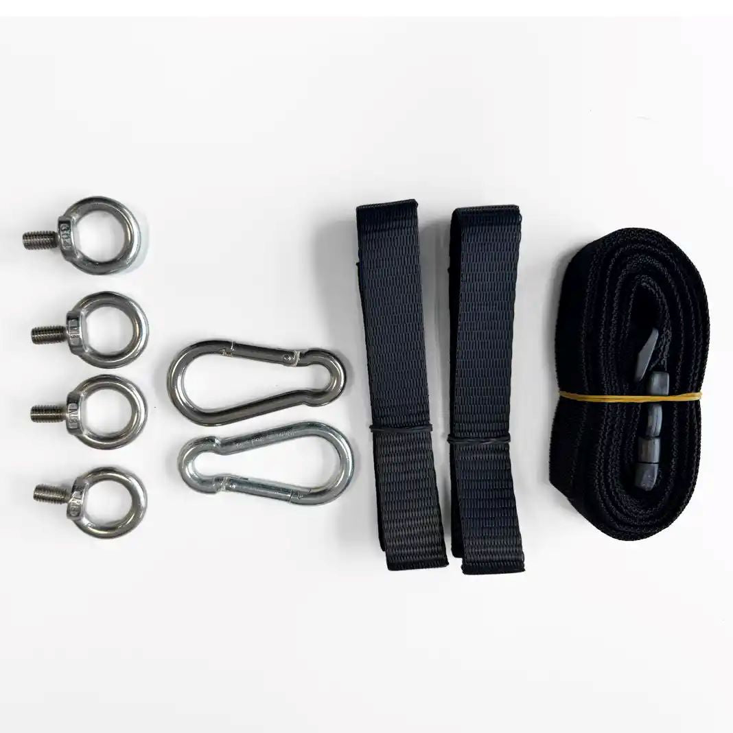 iSolarPro Wattstone Zubehör Easylift-Set Bestandteile mit Gurten, Schlaufen, M8-Osen und Karabinerhaken für den sicheren Transport