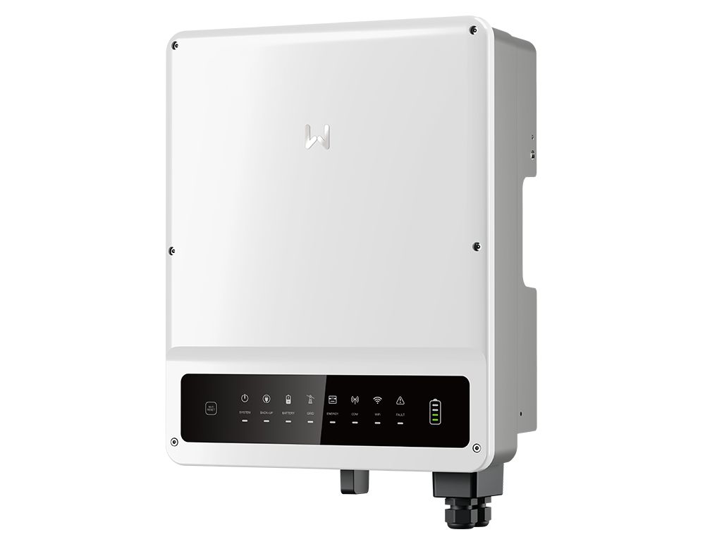 iSolarPro GoodWe Wechselrichter Vorderansicht mit Statusanzeige für Photovoltaik-Systeme